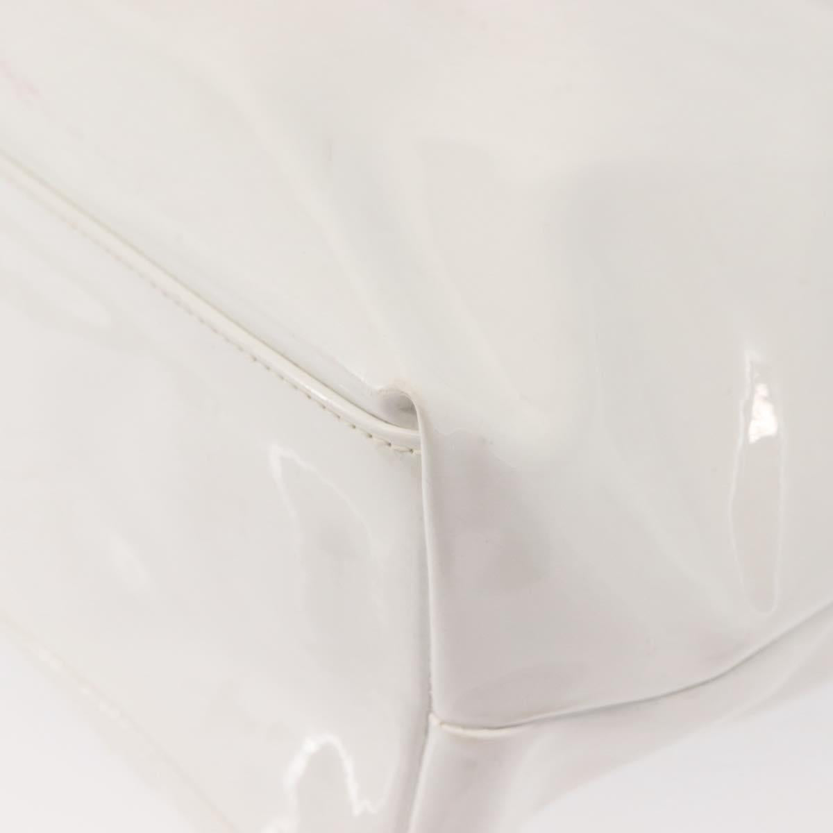 Salvatore Ferragamo Gancini Tote Bag Enamel White Auth 147620