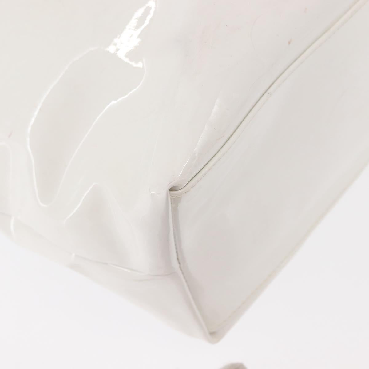 Salvatore Ferragamo Gancini Tote Bag Enamel White Auth 147620