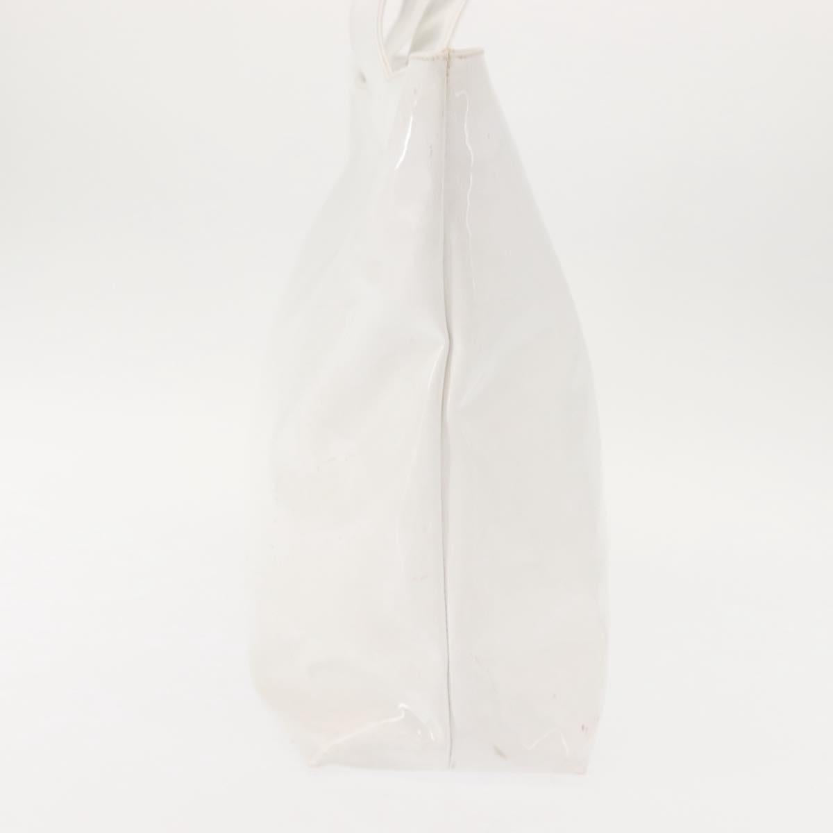 Salvatore Ferragamo Gancini Tote Bag Enamel White Auth 147620