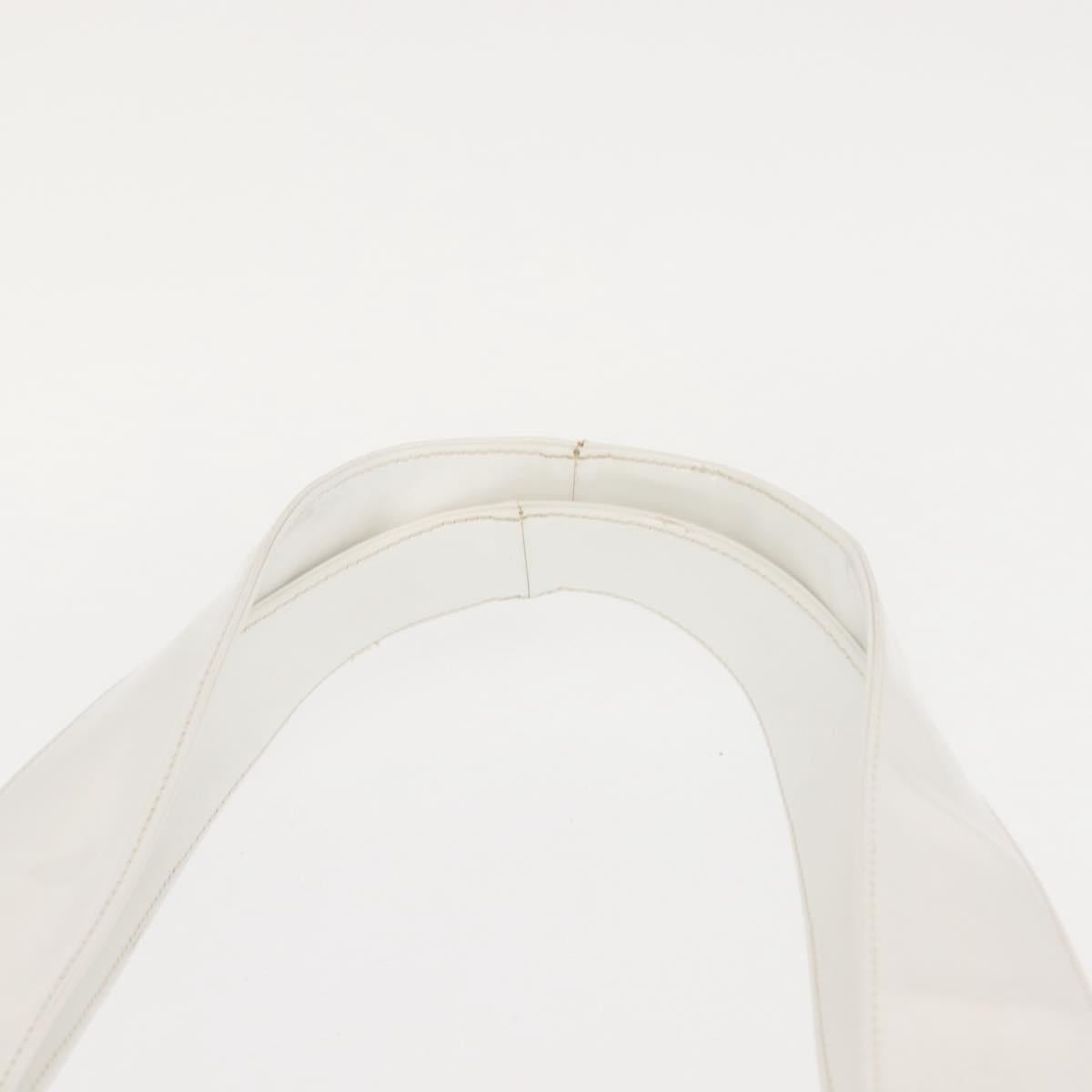 Salvatore Ferragamo Gancini Tote Bag Enamel White Auth 147620