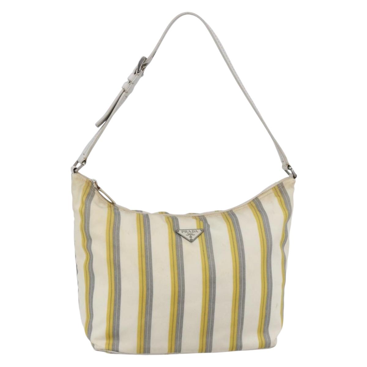 PRADA Shoulder Bag Nylon Ivory Auth 147624