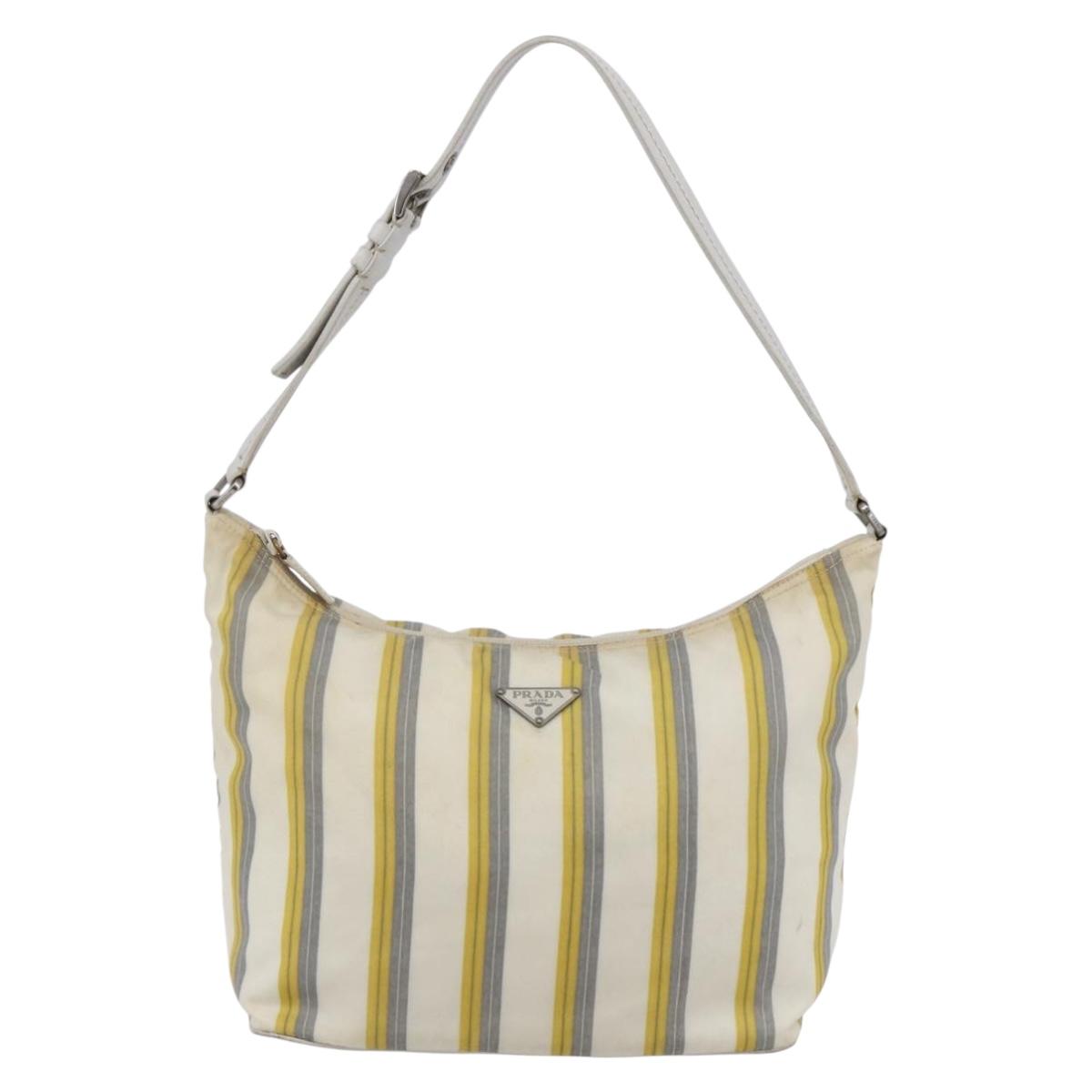 PRADA Shoulder Bag Nylon Ivory Auth 147624
