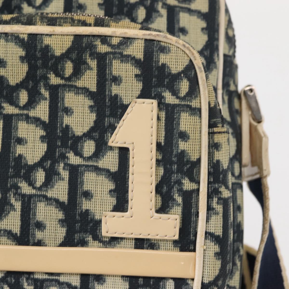Christian Dior Trotter Canvas Shoulder Bag Navy Auth 147633