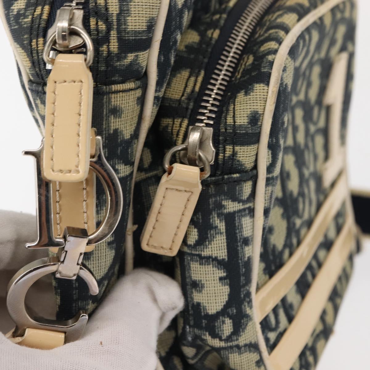 Christian Dior Trotter Canvas Shoulder Bag Navy Auth 147633