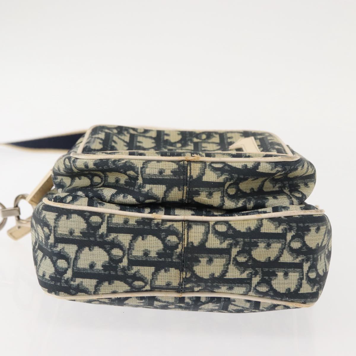 Christian Dior Trotter Canvas Shoulder Bag Navy Auth 147633