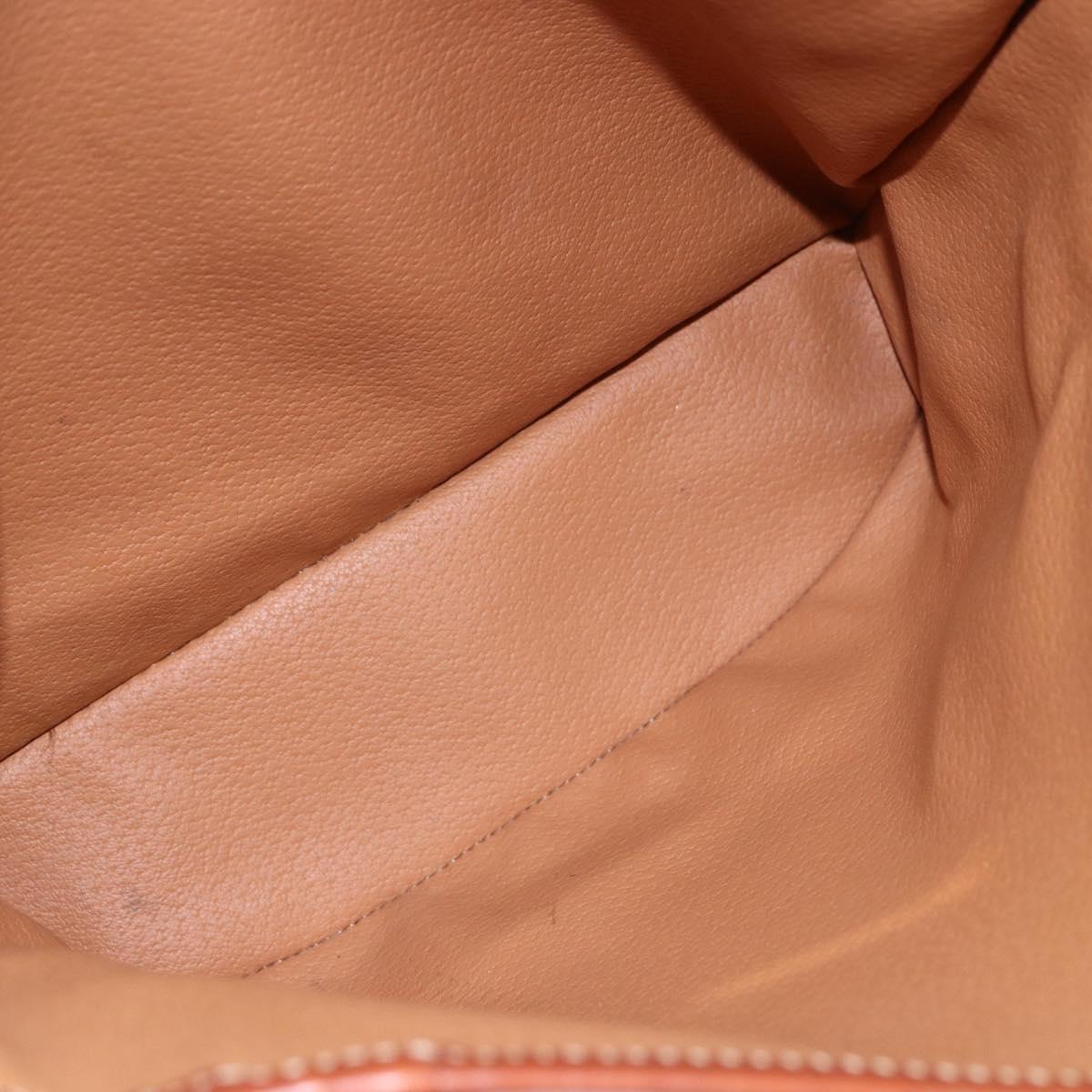 CELINE Macadam Canvas Tote Bag PVC Leather Brown Gold Auth 147637