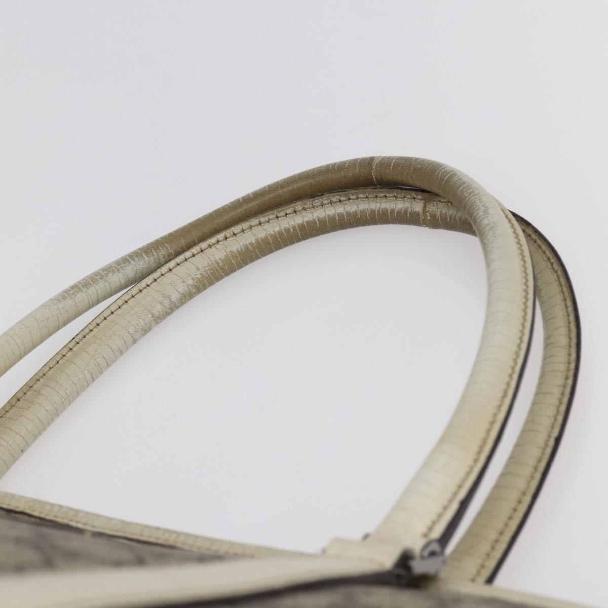 GUCCI GG Supreme Tote Bag PVC Beige Silver 114595 Auth 147642