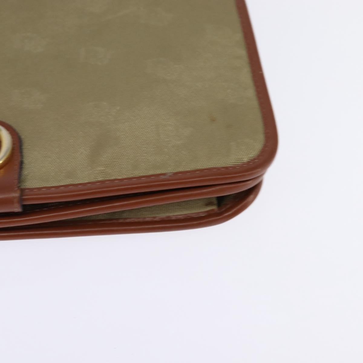 Christian Dior Shoulder Bag Nylon Beige Gold Auth 147658