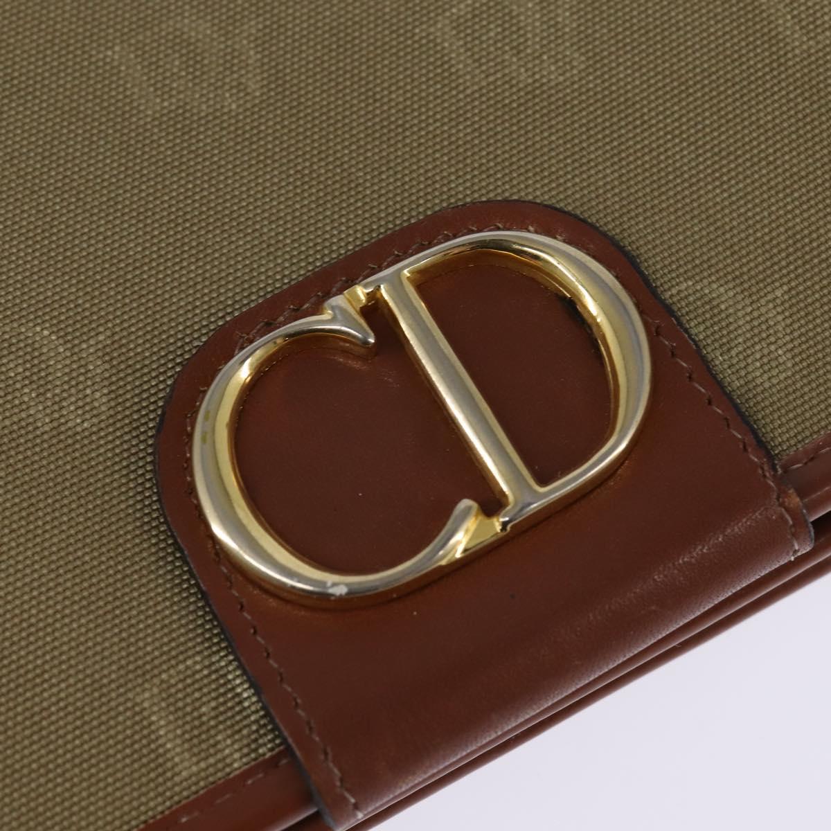 Christian Dior Shoulder Bag Nylon Beige Gold Auth 147658
