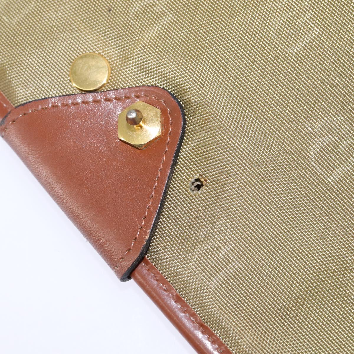 Christian Dior Shoulder Bag Nylon Beige Gold Auth 147658