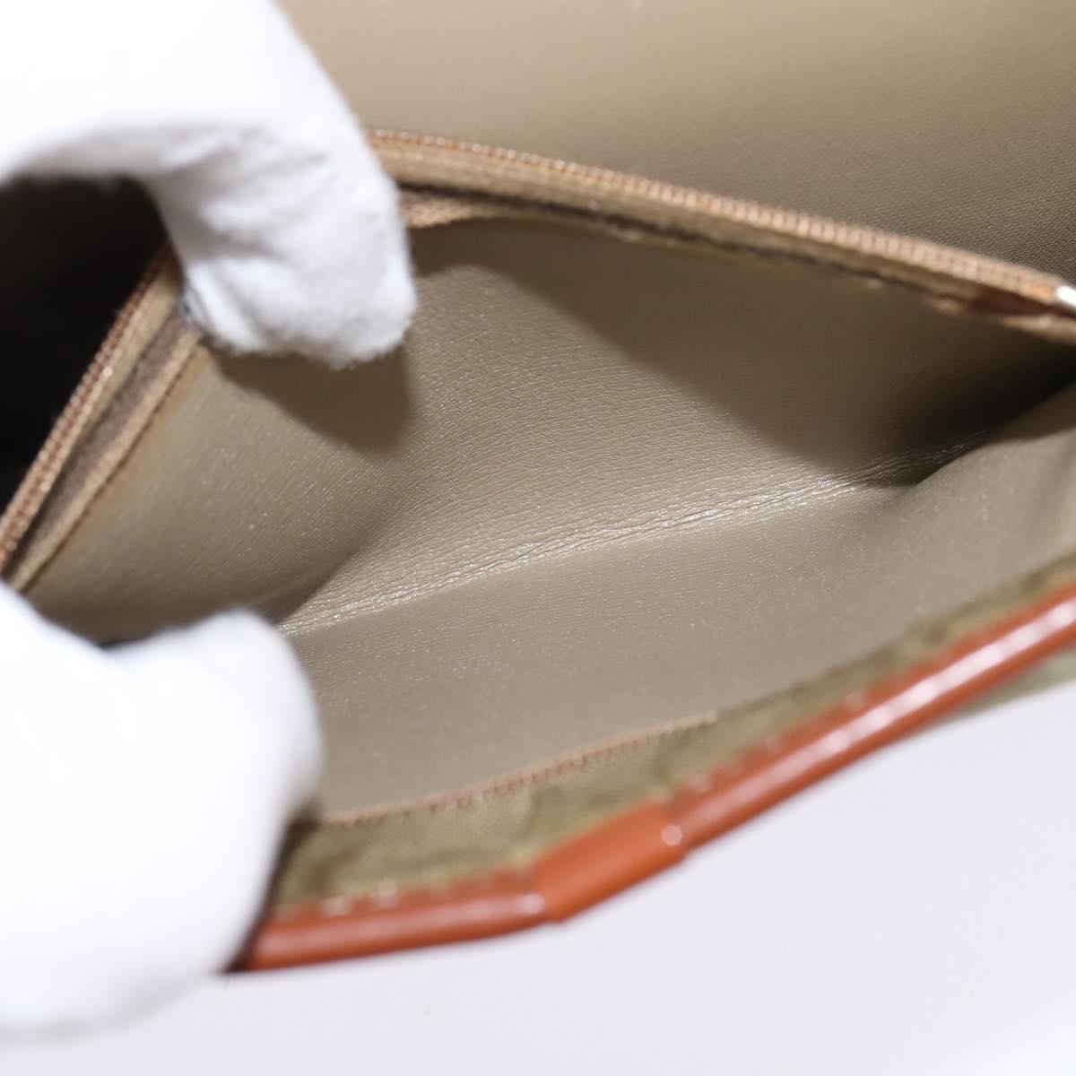 Christian Dior Shoulder Bag Nylon Beige Gold Auth 147658