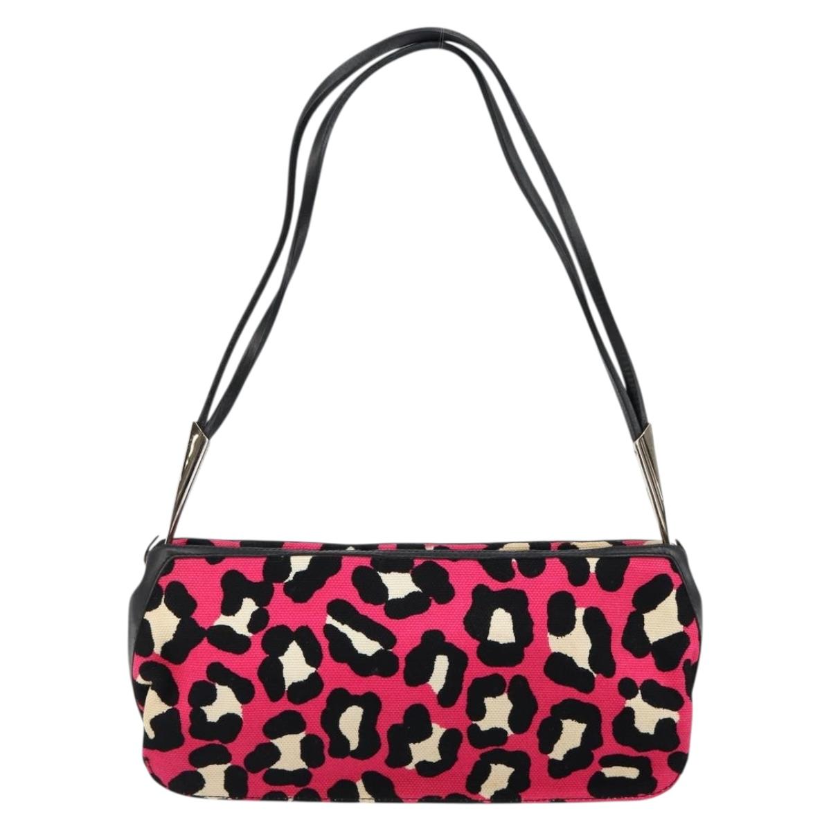 BOTTEGA VENETA Shoulder Bag Canvas Outlet Silver Pink Auth 147659