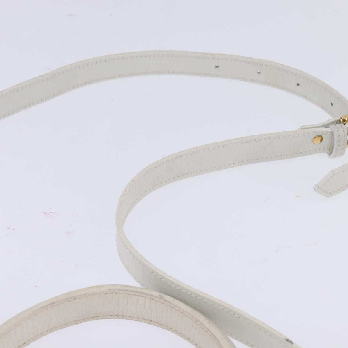 LOEWE Barcelona Hand Bag Leather 2way White Gold Auth 147666