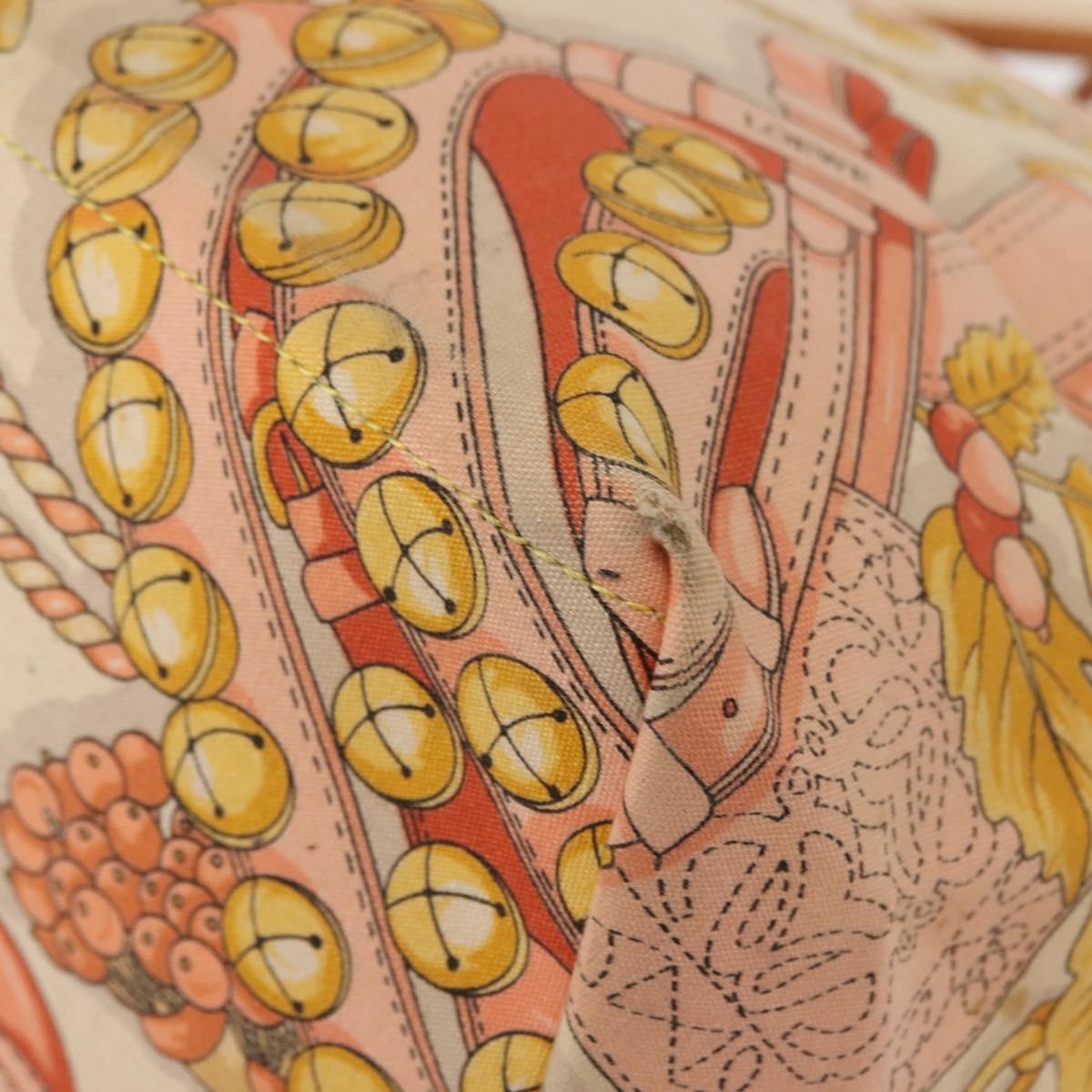 LOEWE Shoulder Bag Canvas Beige Gold Auth 147668