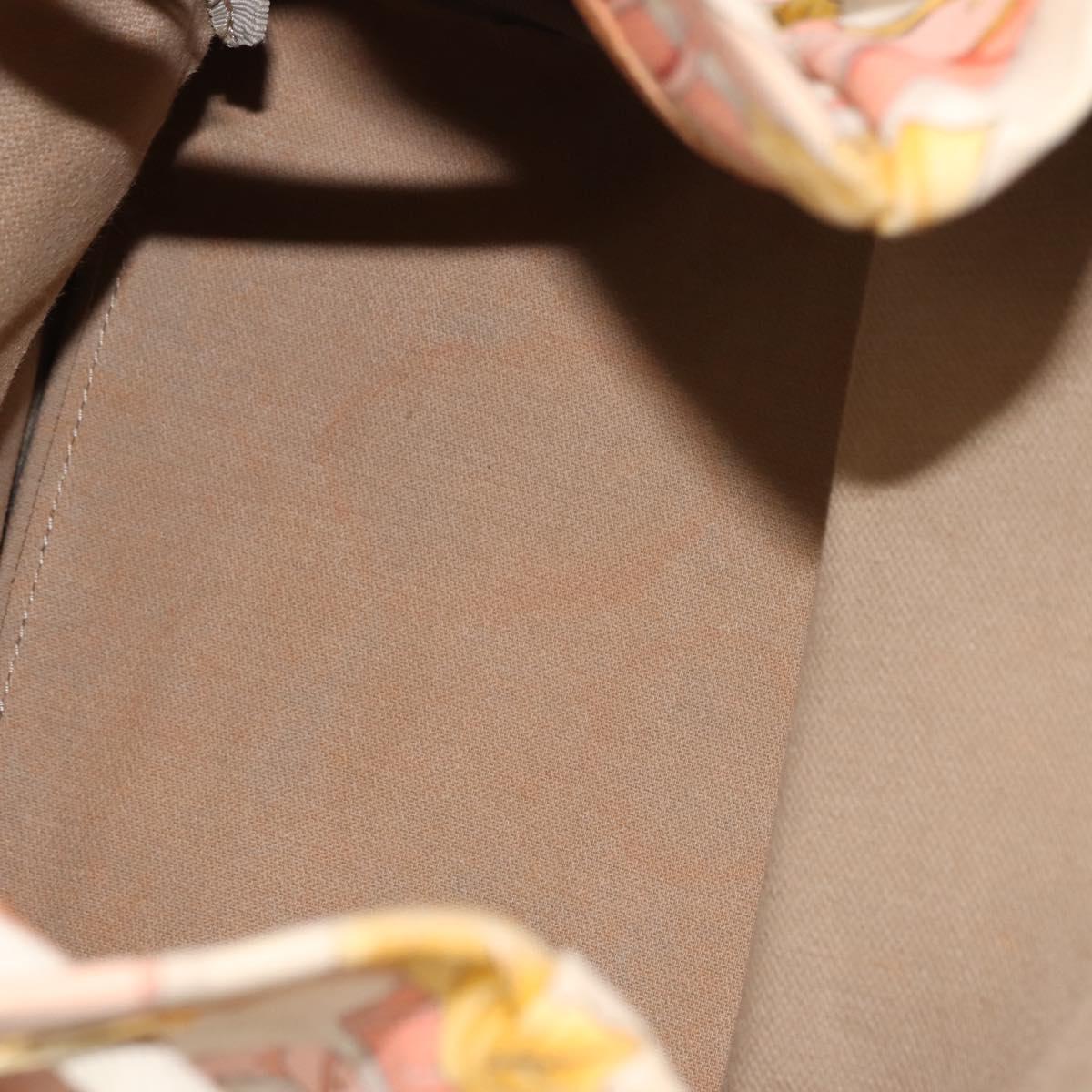 LOEWE Shoulder Bag Canvas Beige Gold Auth 147668