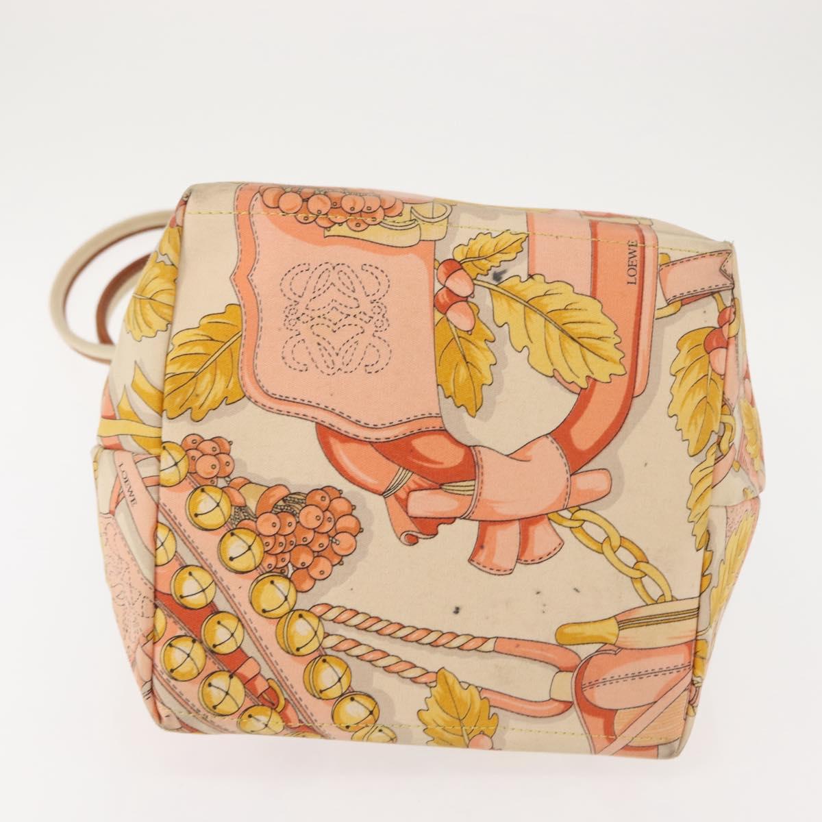 LOEWE Shoulder Bag Canvas Beige Gold Auth 147668