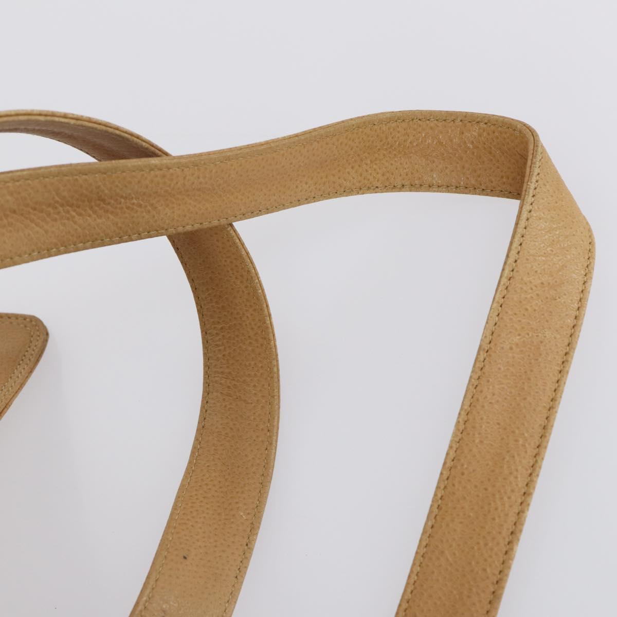 CHANEL Backpack Caviar Skin Beige Gold CC Auth 147672