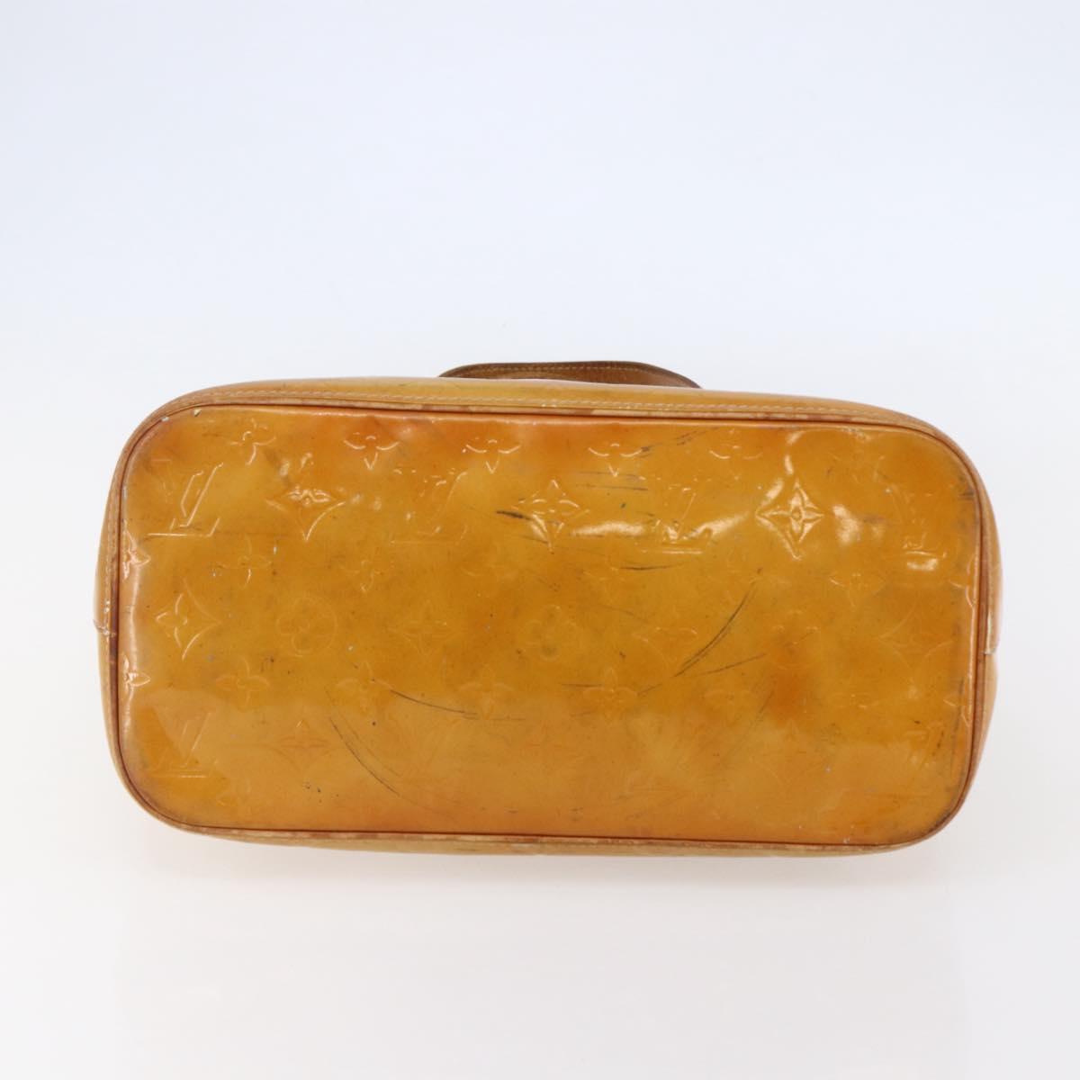 LOUIS VUITTON Monogram Vernis Houston Hand Bag Beige M91004 LV Auth 147674