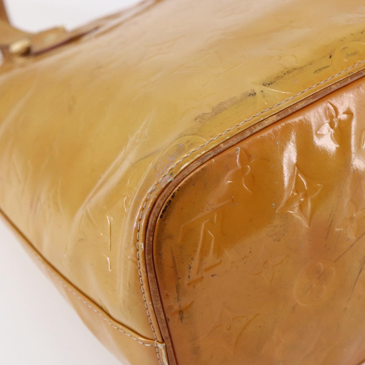 LOUIS VUITTON Monogram Vernis Houston Hand Bag Beige M91004 LV Auth 147674