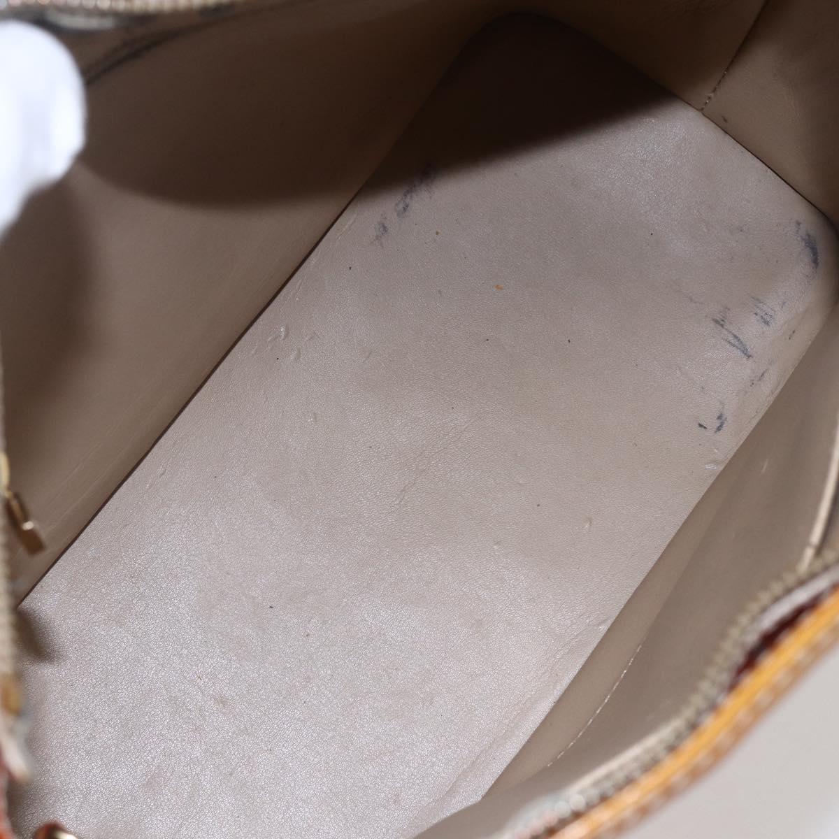 LOUIS VUITTON Monogram Vernis Houston Hand Bag Beige M91004 LV Auth 147674