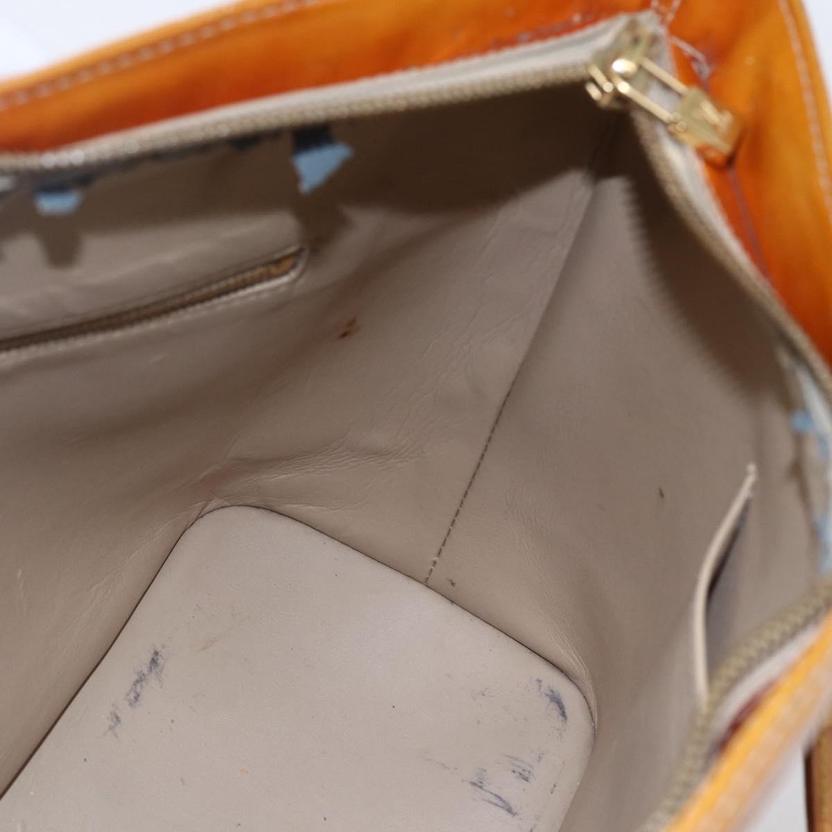 LOUIS VUITTON Monogram Vernis Houston Hand Bag Beige M91004 LV Auth 147674