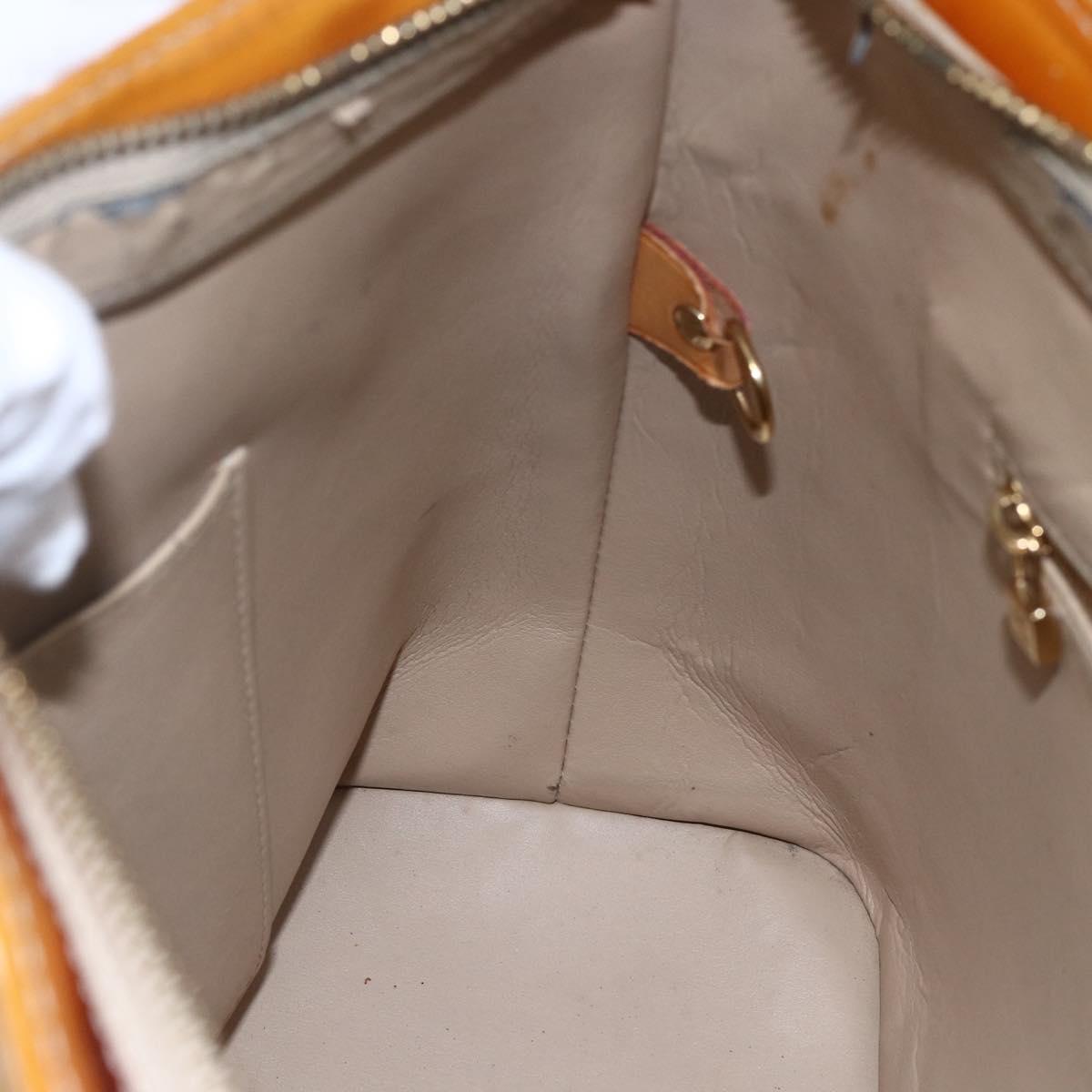 LOUIS VUITTON Monogram Vernis Houston Hand Bag Beige M91004 LV Auth 147674