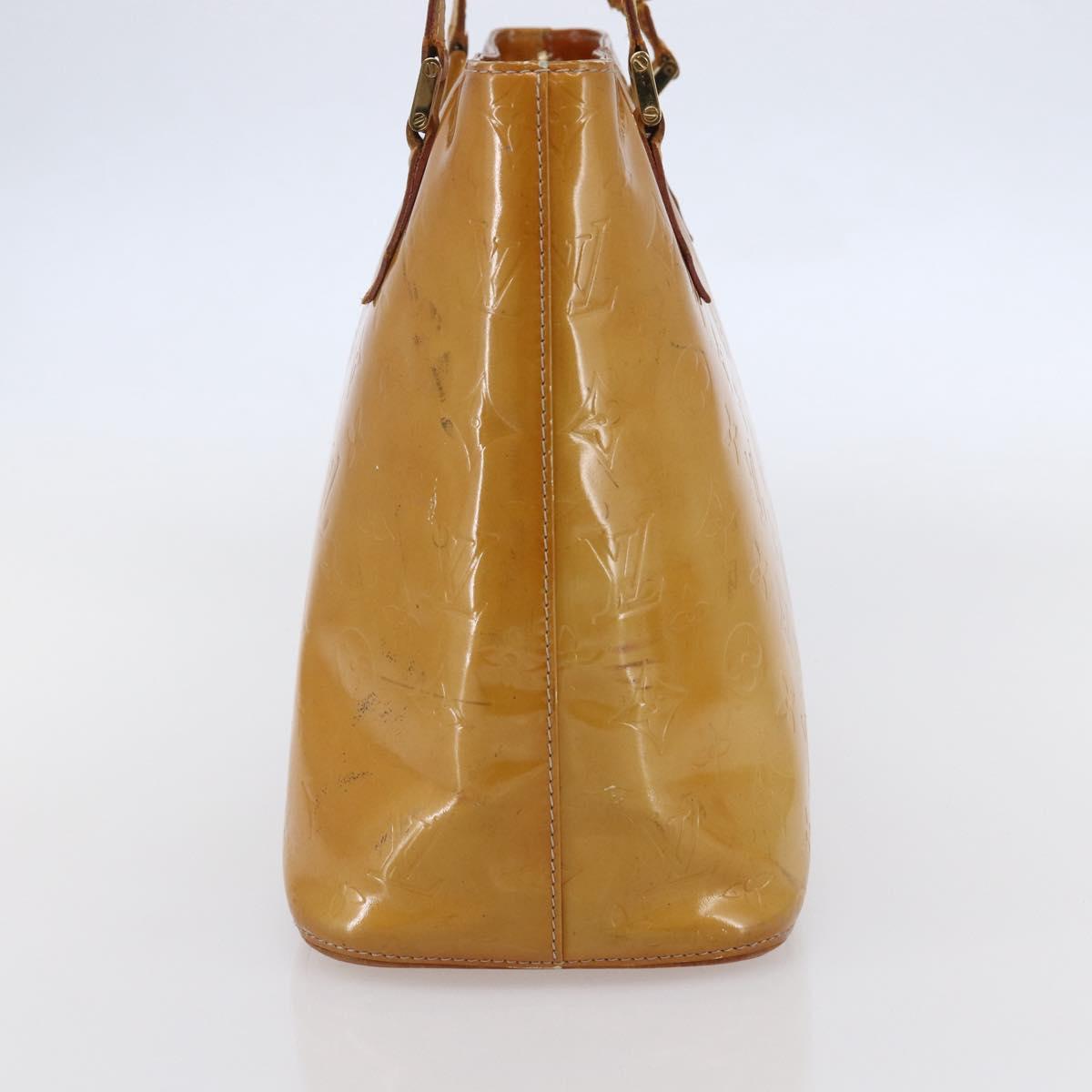 LOUIS VUITTON Monogram Vernis Houston Hand Bag Beige M91004 LV Auth 147674