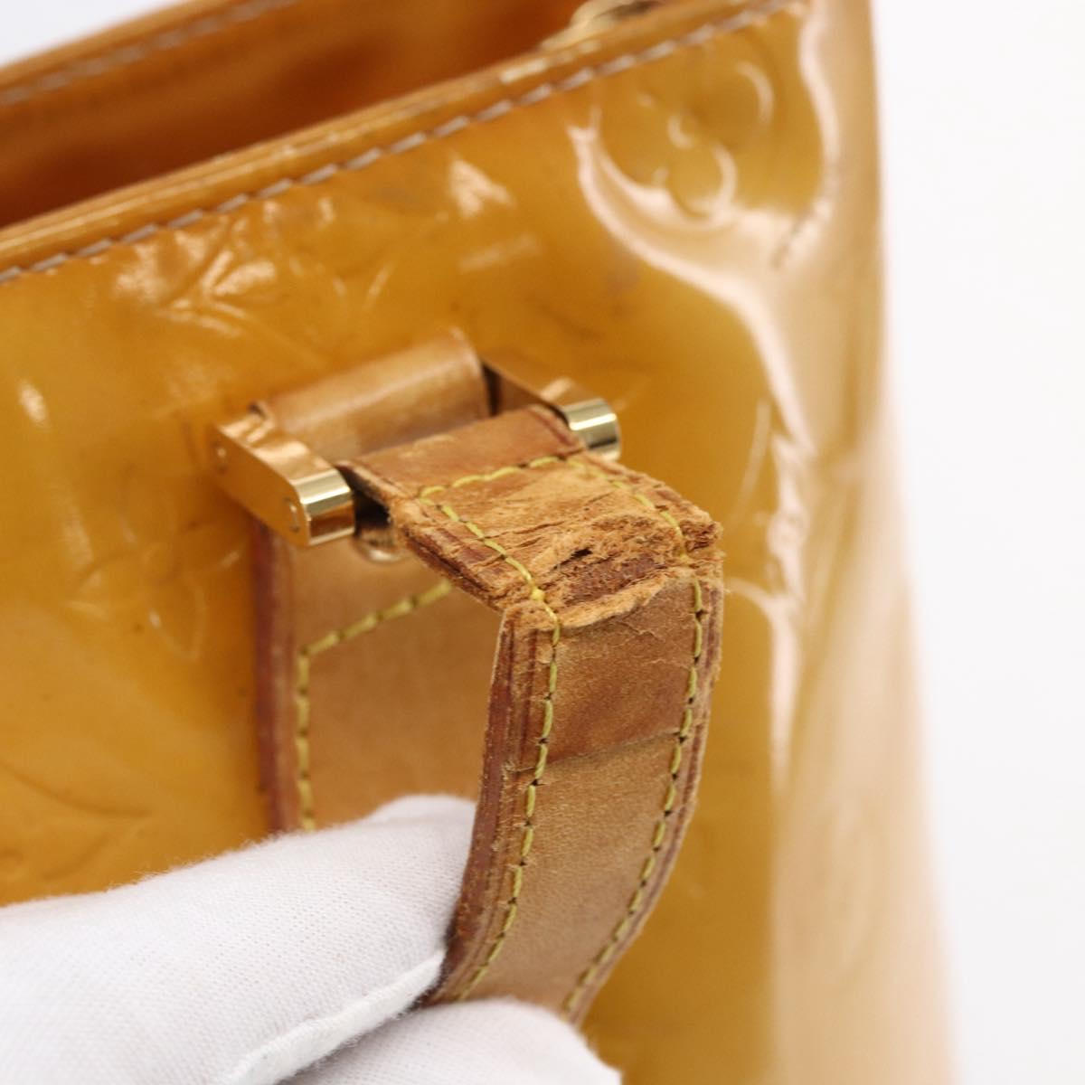 LOUIS VUITTON Monogram Vernis Houston Hand Bag Beige M91004 LV Auth 147674
