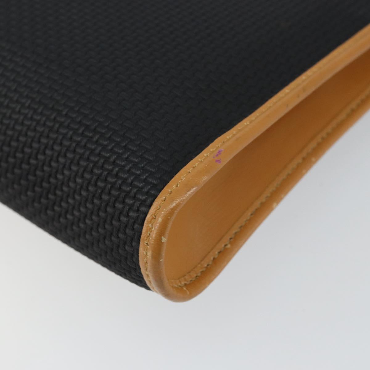 SAINT LAURENT Shoulder Bag PVC Black Gold Auth 147681