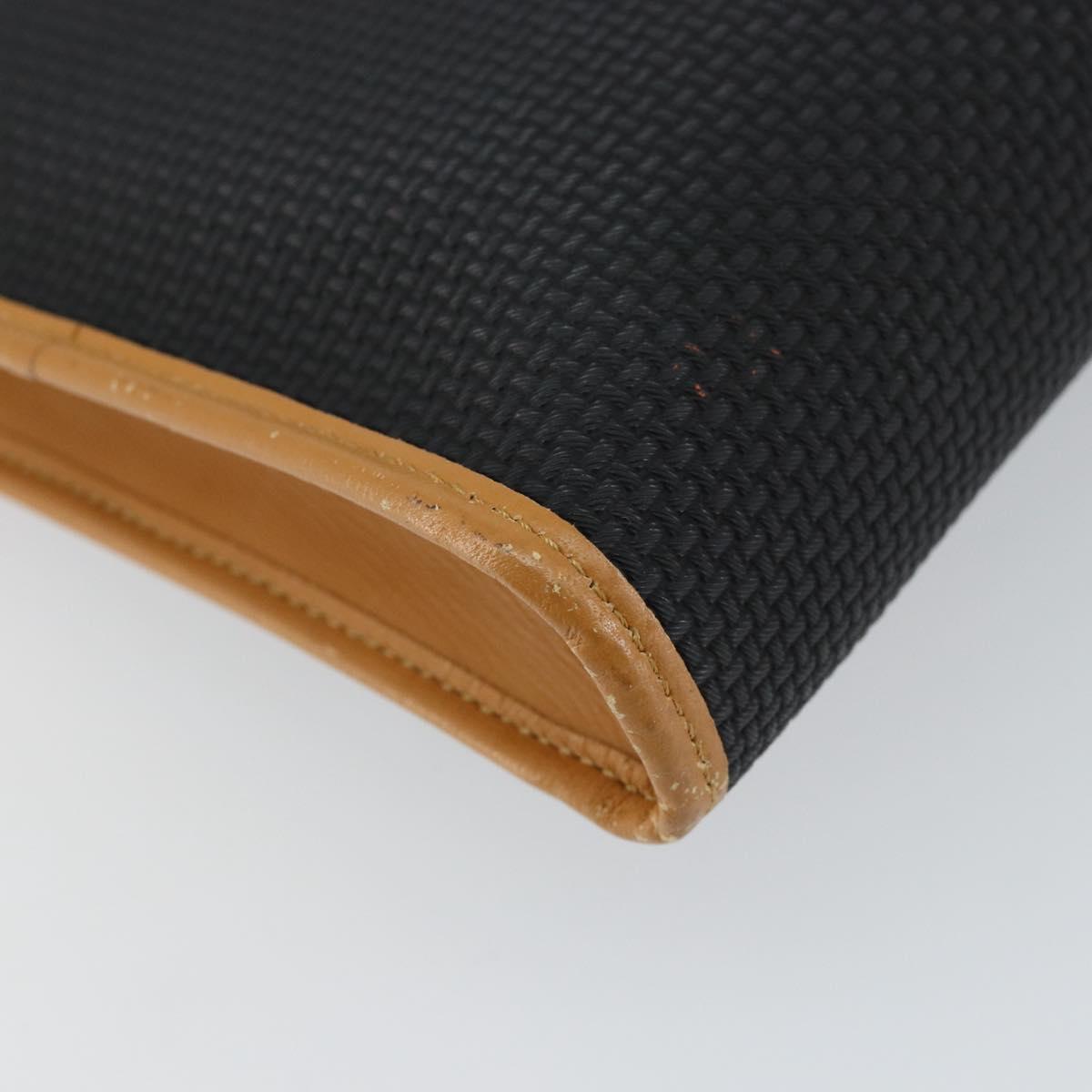 SAINT LAURENT Shoulder Bag PVC Black Gold Auth 147681