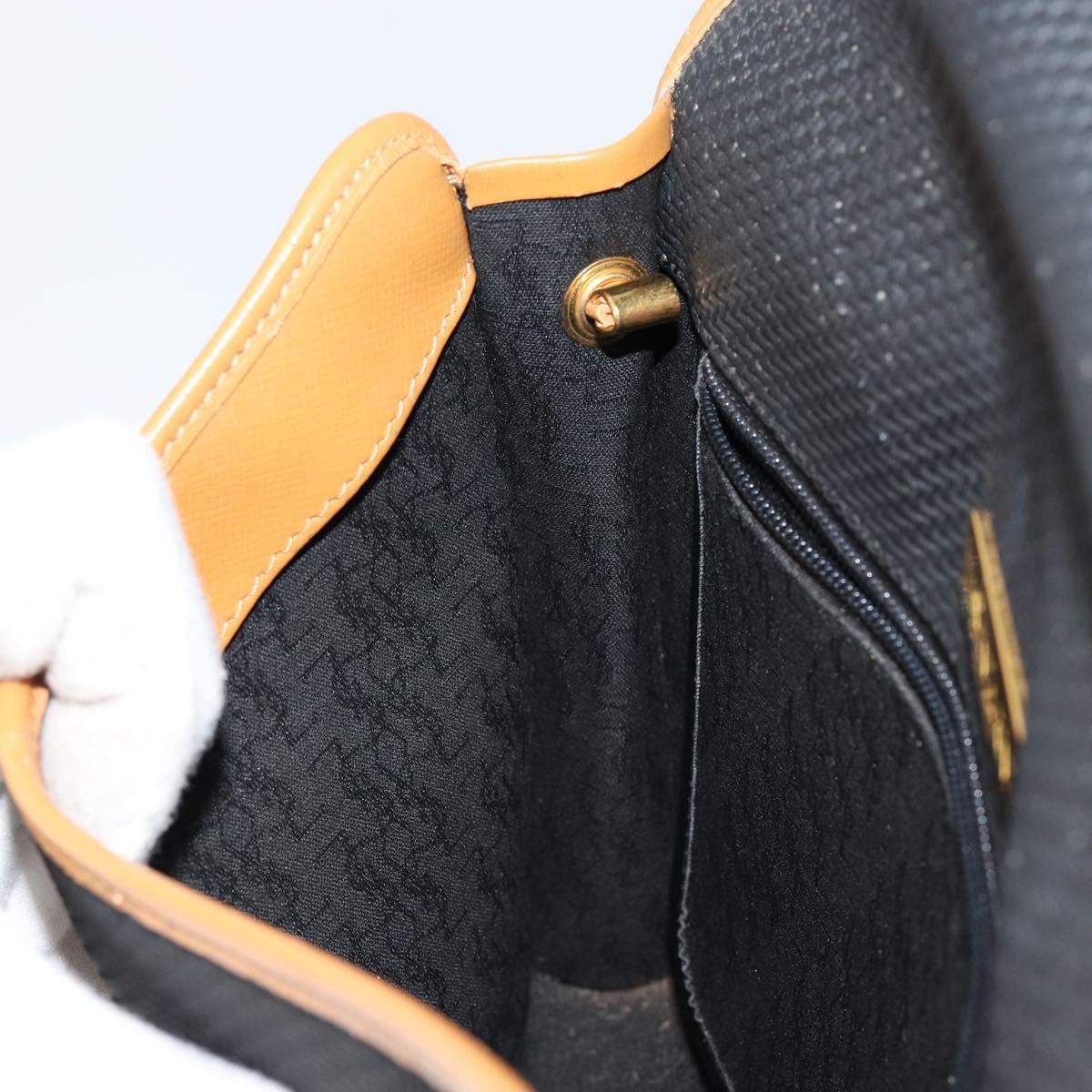 SAINT LAURENT Shoulder Bag PVC Black Gold Auth 147681