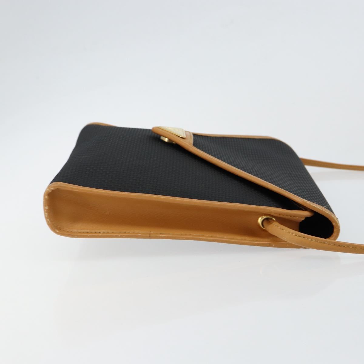 SAINT LAURENT Shoulder Bag PVC Black Gold Auth 147681