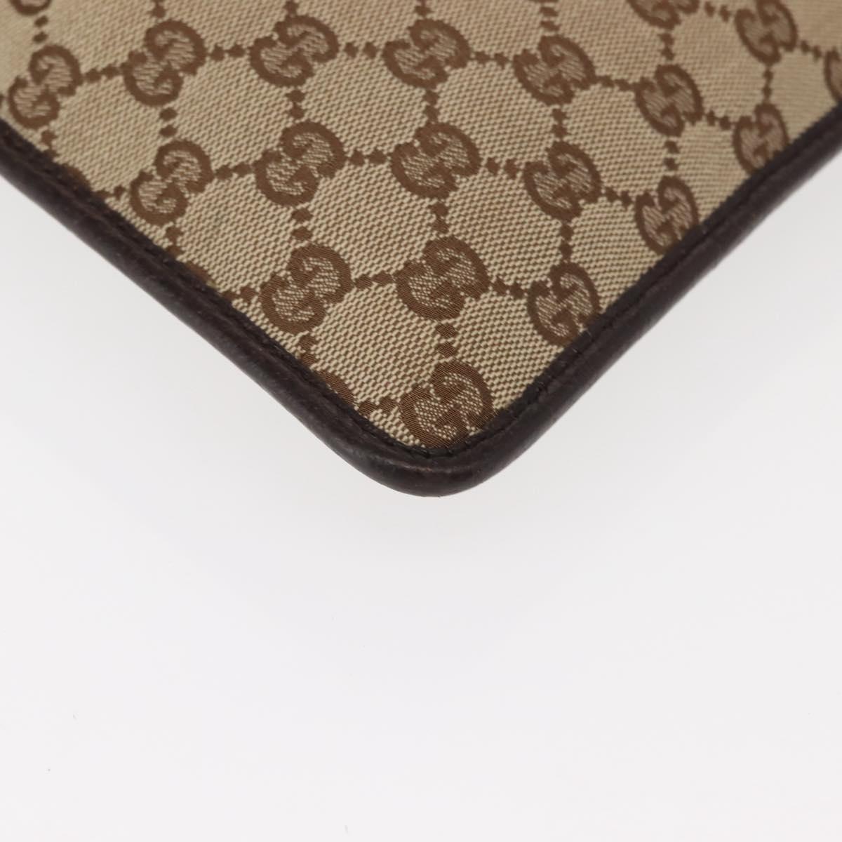 GUCCI GG Canvas Shoulder Bag Beige Silver 27639 Auth 147682