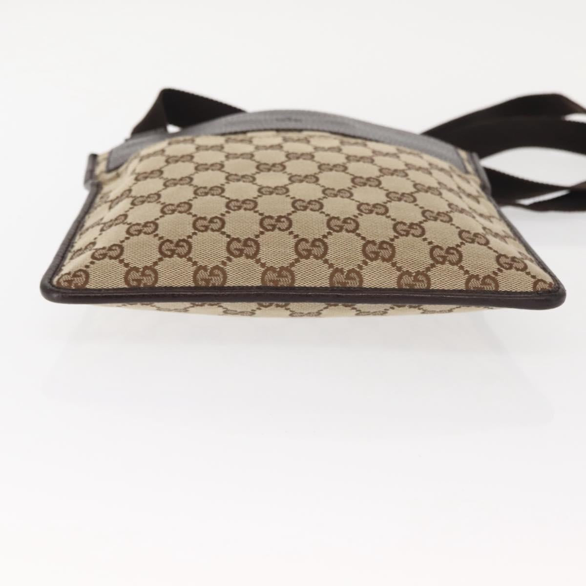 GUCCI GG Canvas Shoulder Bag Beige Silver 27639 Auth 147682