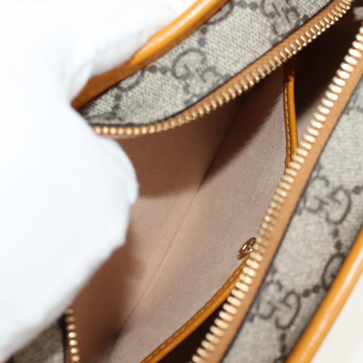 GUCCI GG Supreme Clutch Bag PVC Beige Gold 625764 Auth 147688M