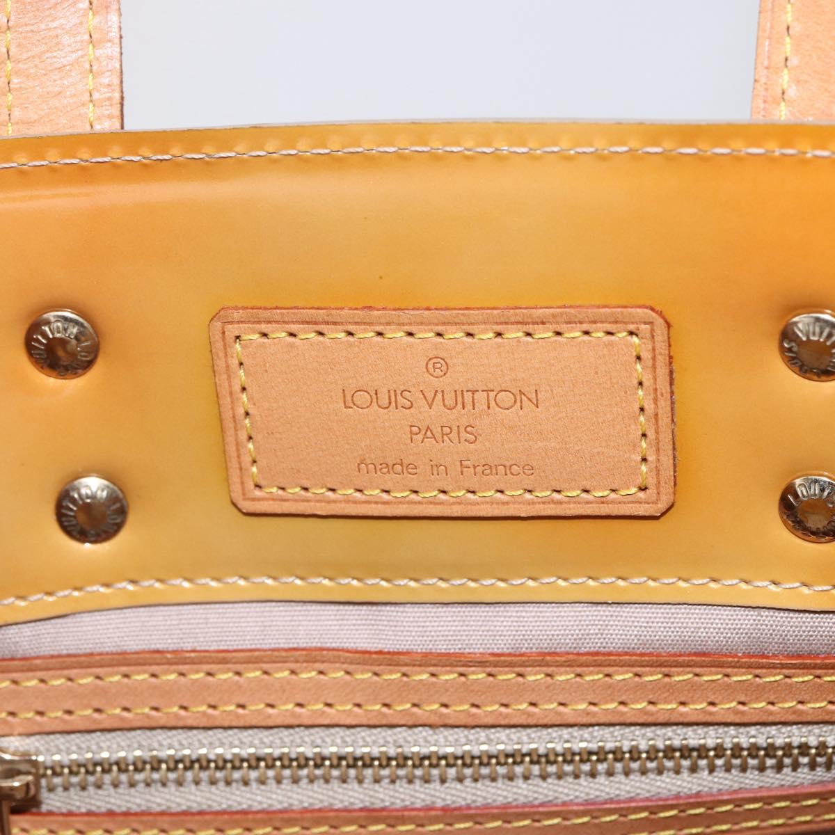 LOUIS VUITTON Monogram Vernis Reade PM Hand Bag Beige M91334 LV Auth 147708