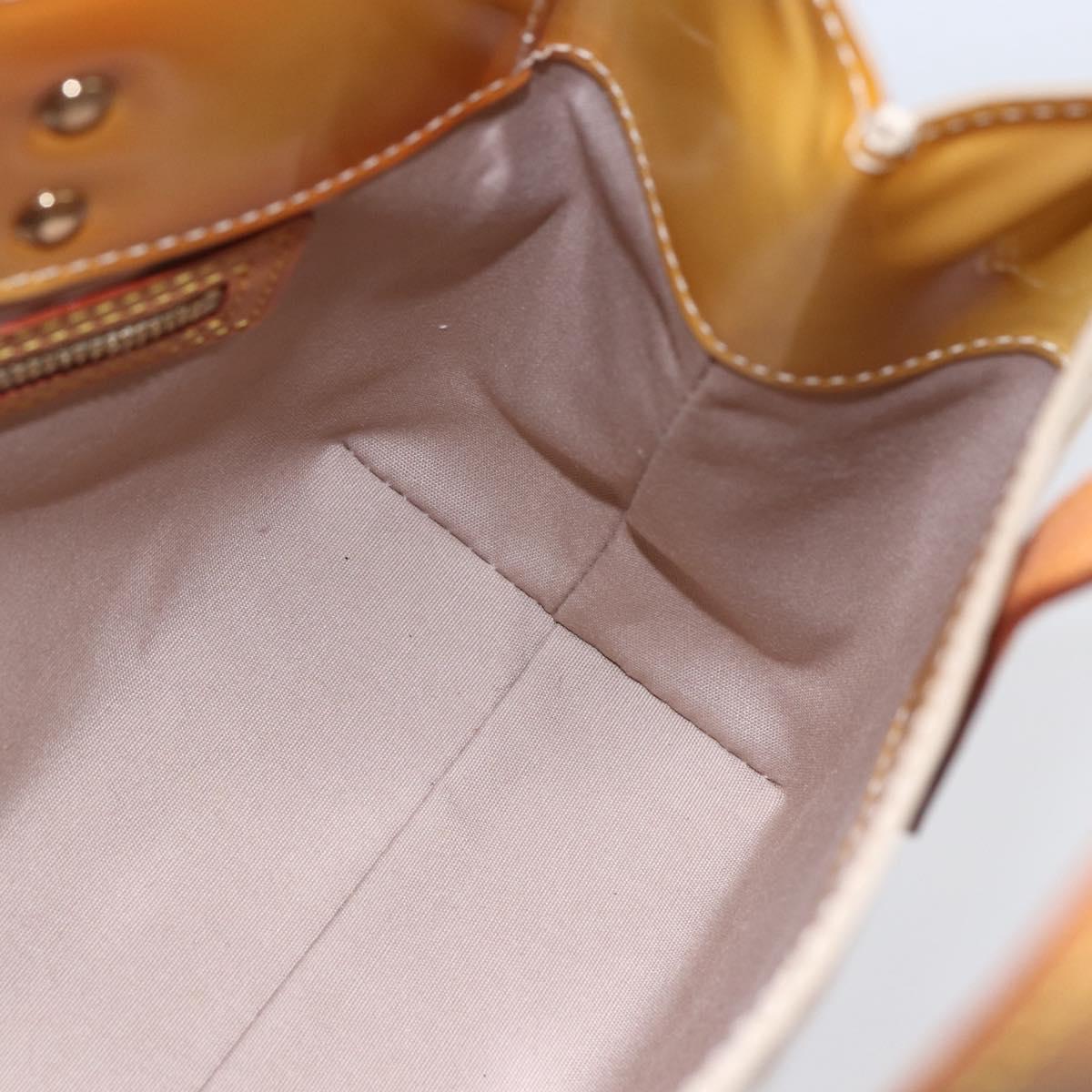 LOUIS VUITTON Monogram Vernis Reade PM Hand Bag Beige M91334 LV Auth 147708