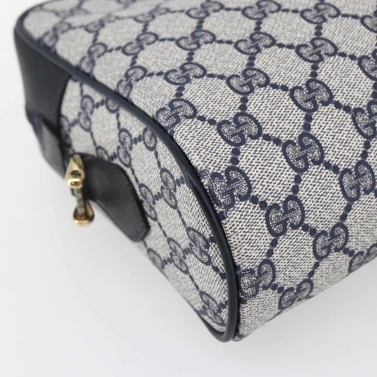 GUCCI GG Supreme Sherry Line Shoulder Bag PVC Navy Gold 72 001 4071 Auth 147721