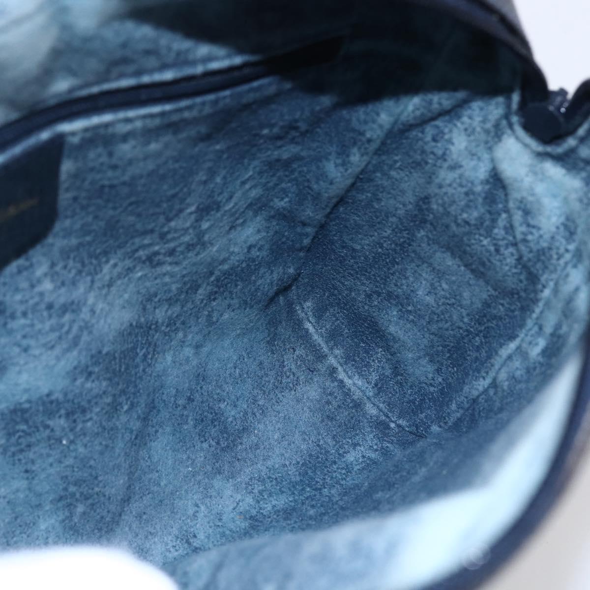 GUCCI GG Supreme Sherry Line Shoulder Bag PVC Navy Gold 72 001 4071 Auth 147721