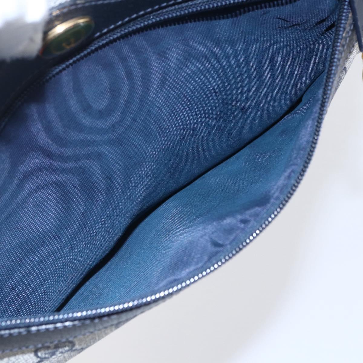 GUCCI GG Supreme Sherry Line Shoulder Bag PVC Navy Gold 72 001 4071 Auth 147721