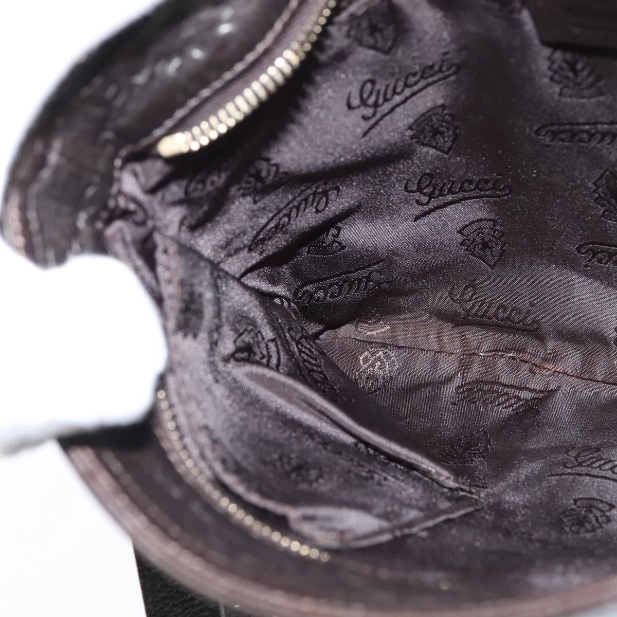 GUCCI Guccissima GG Canvas Shoulder Bag Leather Gray Gold 201538 Auth 147723