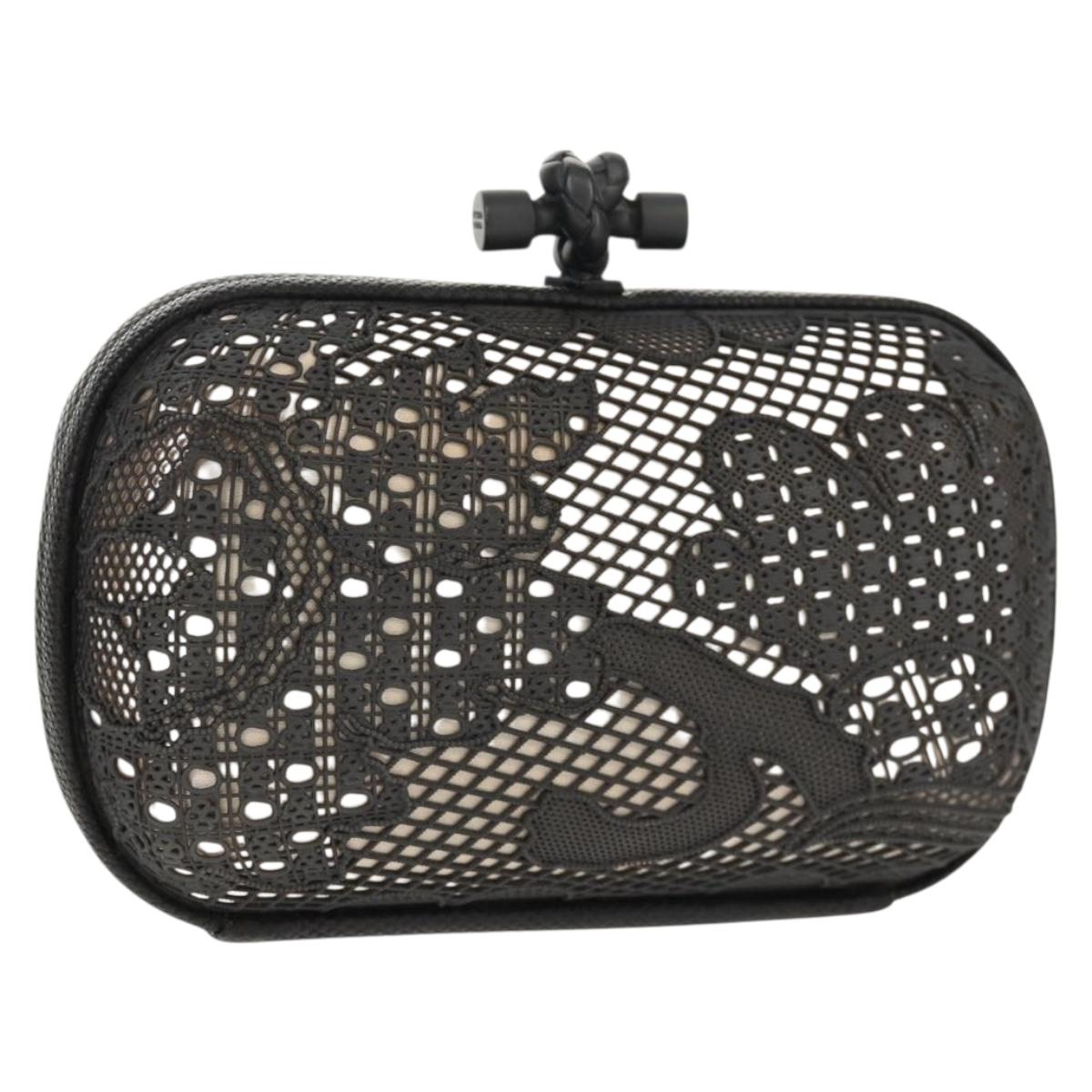 BOTTEGA VENETA Knot Pouch Clutch Pouch metal Gray Auth 147725A