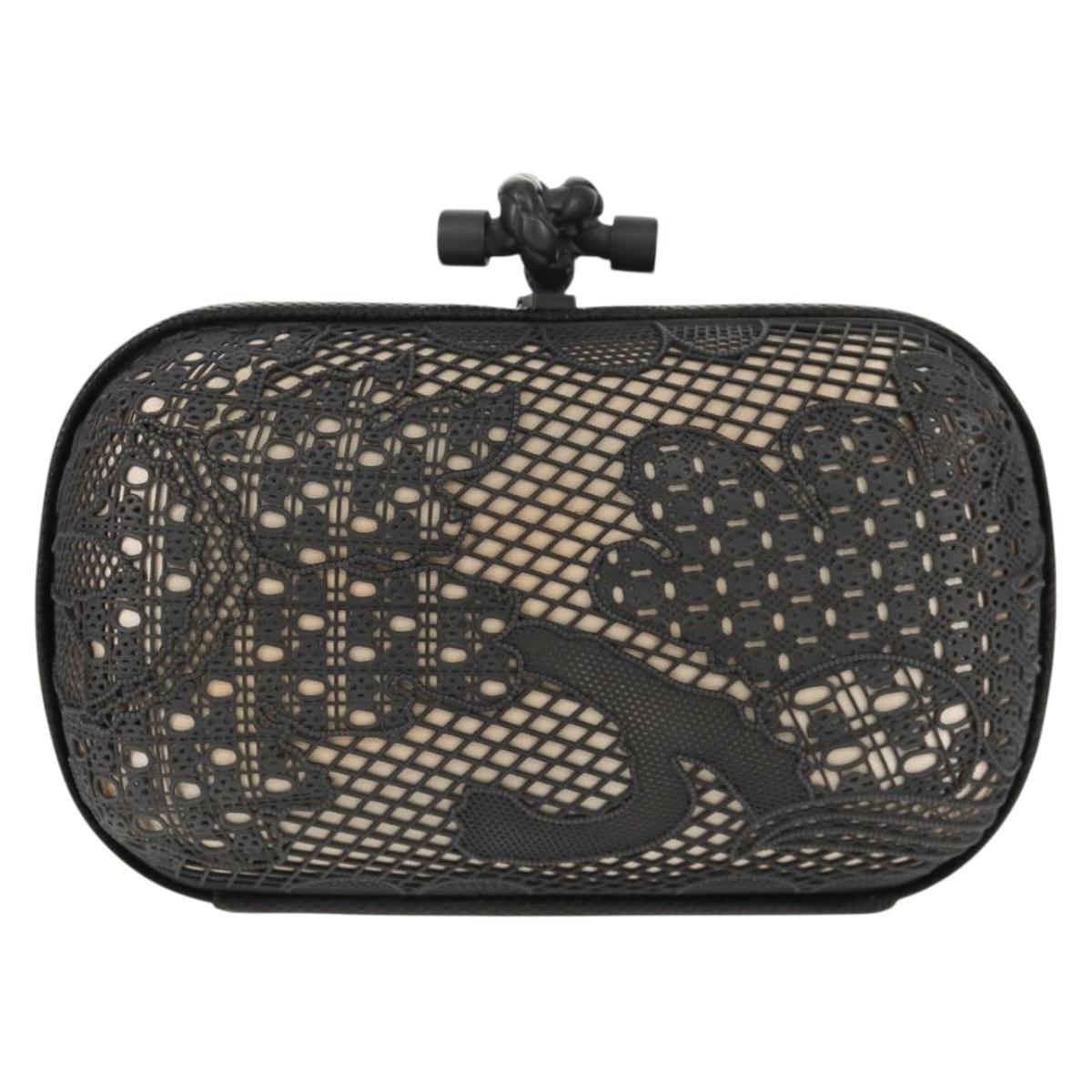 BOTTEGA VENETA Knot Pouch Clutch Pouch metal Gray Auth 147725SAV