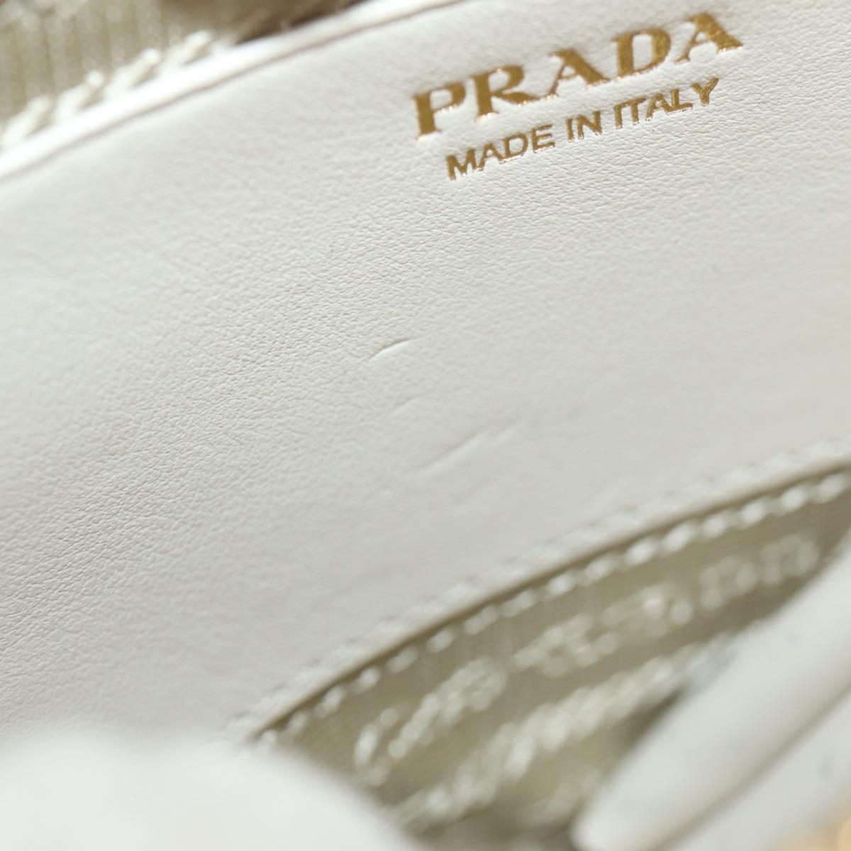 PRADA Triangle Mini Pouch Pouch Patent 2way Ivory Gold 1NR015 Auth 147726M