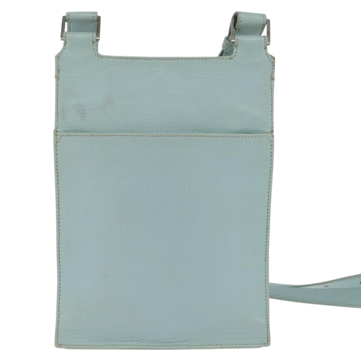 LOEWE Shoulder Bag Leather Light Blue Auth 147733