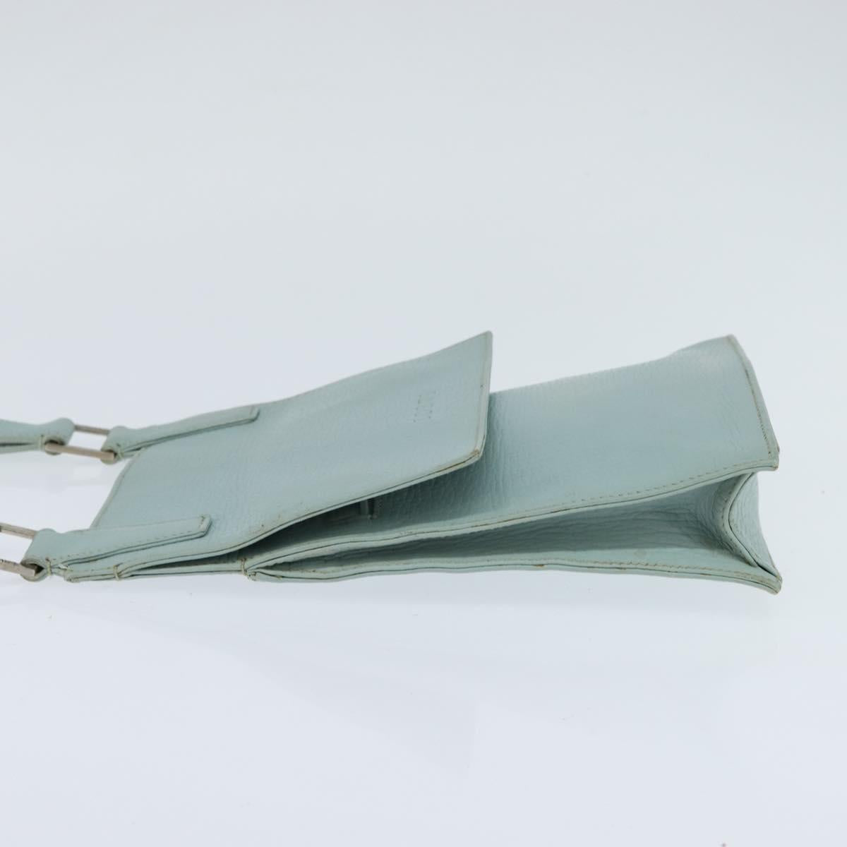 LOEWE Shoulder Bag Leather Light Blue Auth 147733