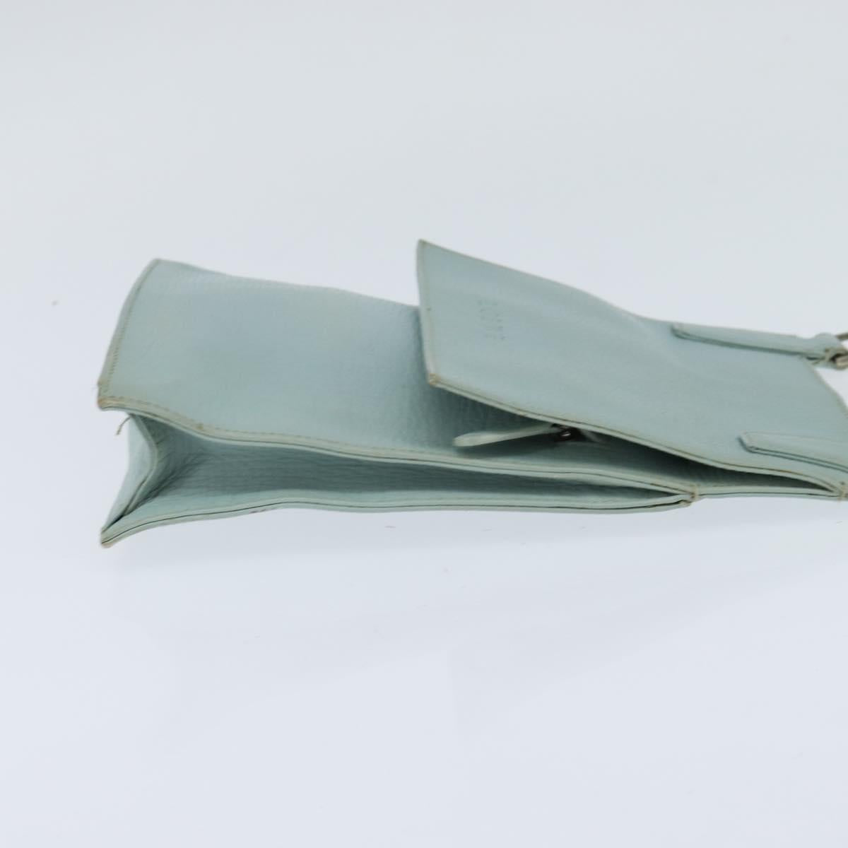 LOEWE Shoulder Bag Leather Light Blue Auth 147733