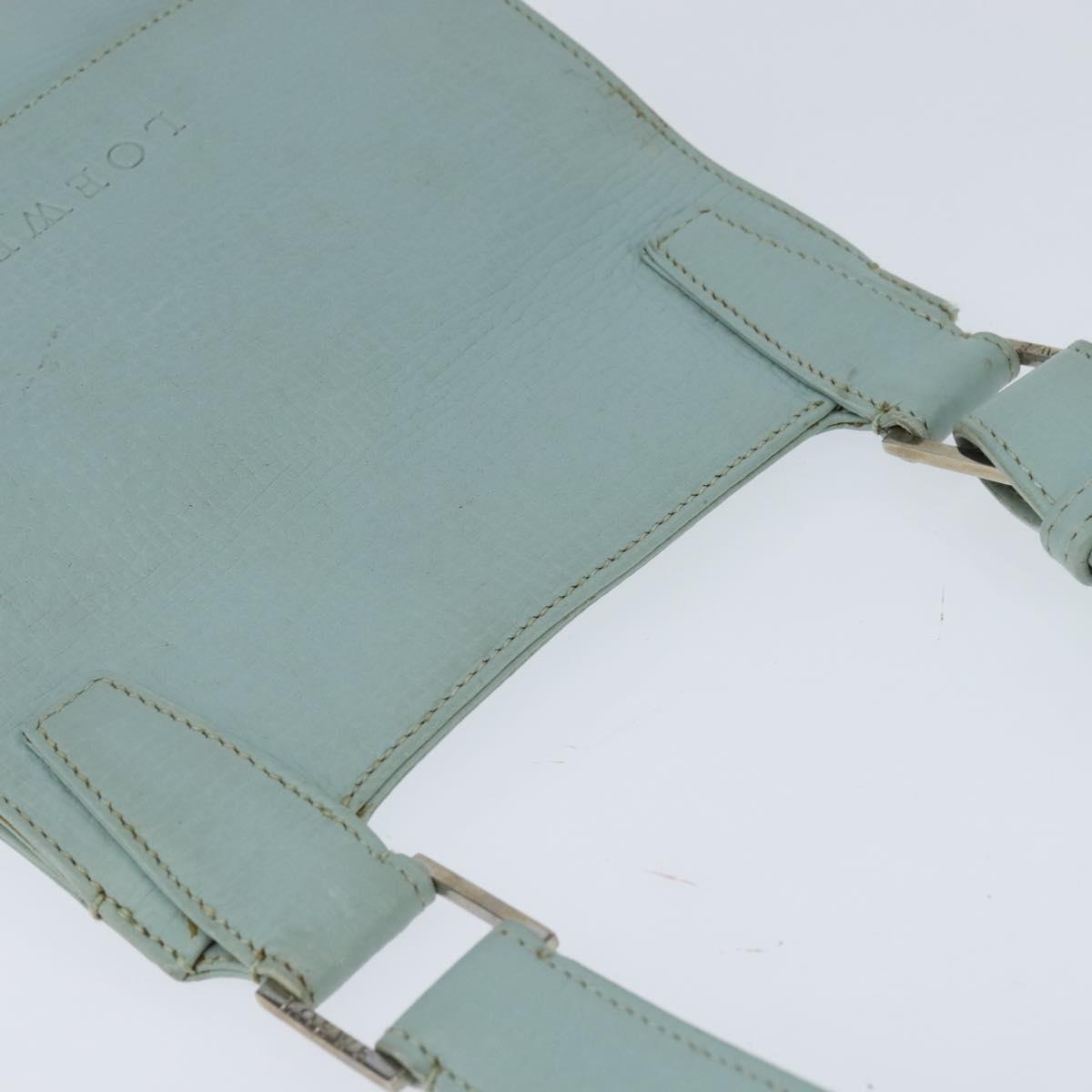 LOEWE Shoulder Bag Leather Light Blue Auth 147733
