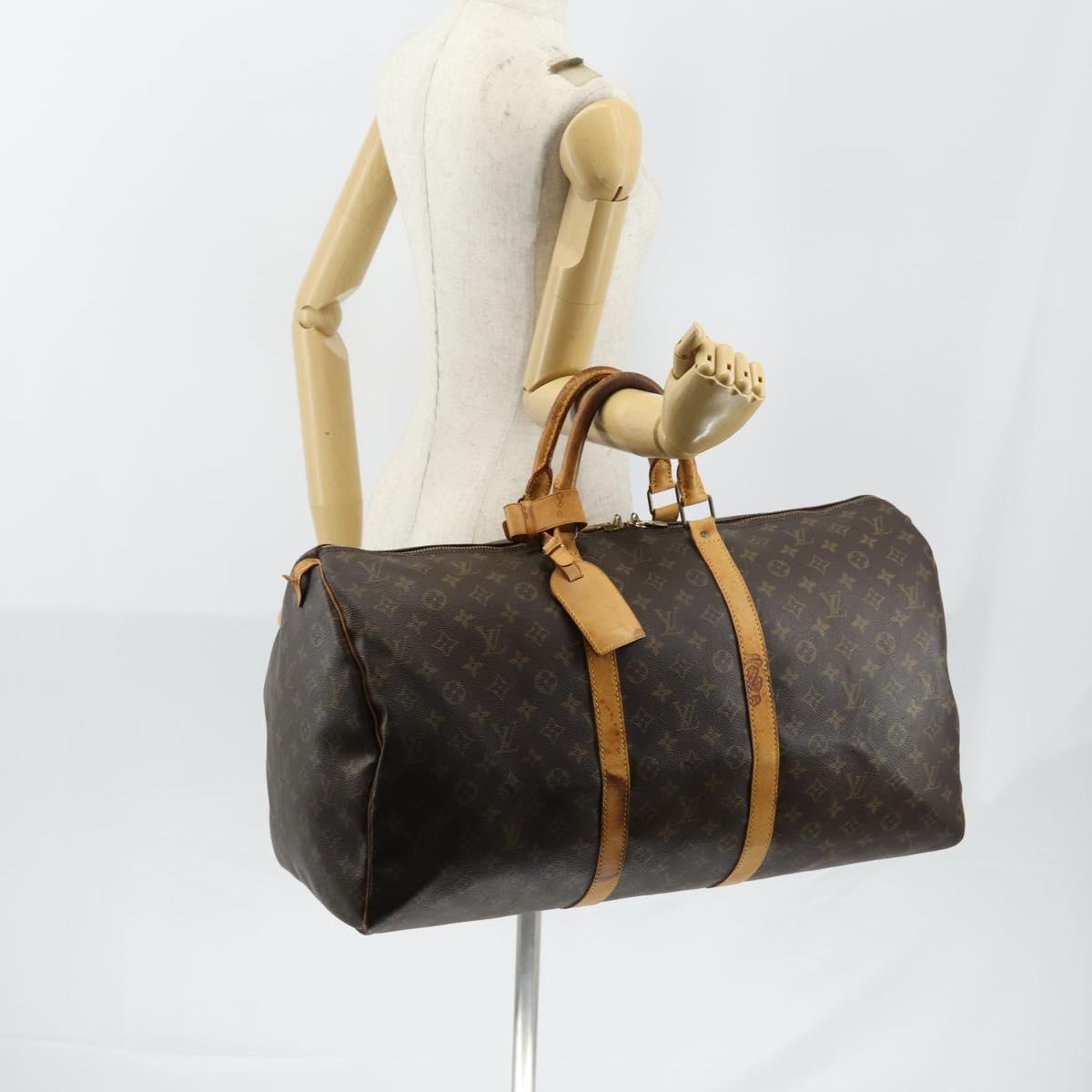 LOUIS VUITTON Monogram Keepall 55 Boston Bag M41424 LV Auth 147753