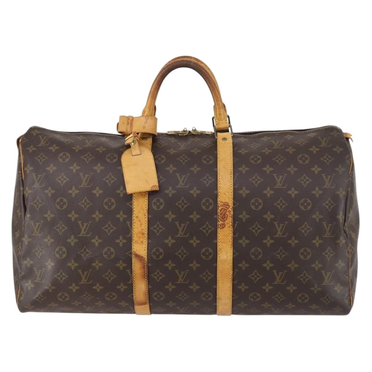 LOUIS VUITTON Monogram Keepall 55 Boston Bag M41424 LV Auth 147753
